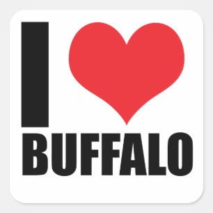 Adesivo Quadrado Eu amo Buffalo