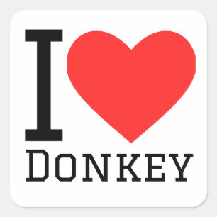 Adesivo Quadrado Eu amo burro