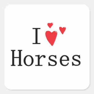 Adesivo Quadrado Eu amo cavalos