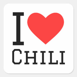 Adesivo Quadrado Eu amo chili