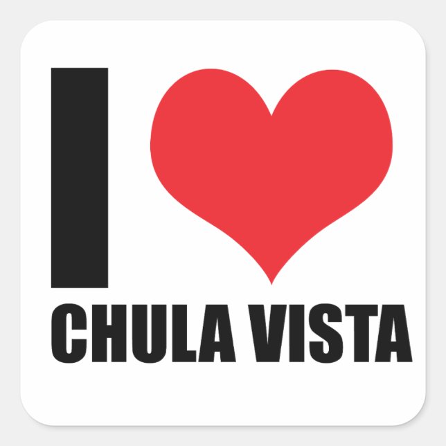Adesivo Quadrado Eu amo Chula Vista (Frente)