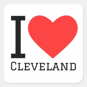 Adesivo Quadrado Eu amo Cleveland