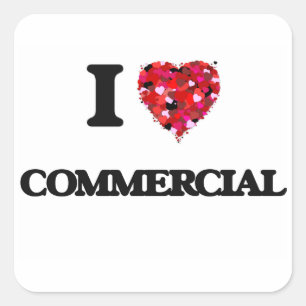 Adesivo Quadrado Eu amo Comercial