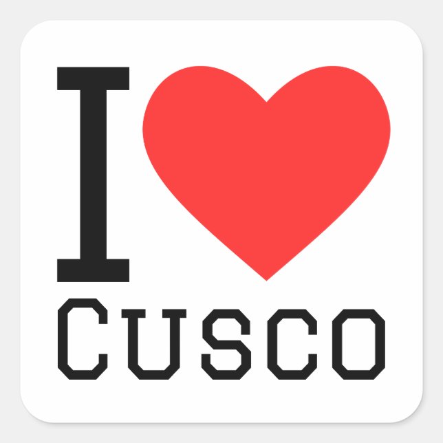 Adesivo Quadrado Eu amo Cusco (Frente)