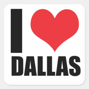 Adesivo Quadrado Eu amo Dallas