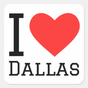 Adesivo Quadrado Eu amo Dallas