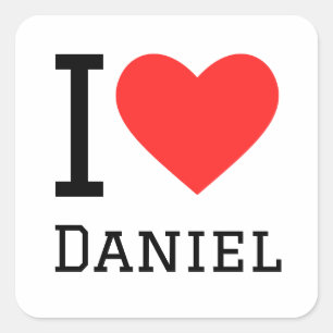 Adesivo Quadrado Eu amo Daniel