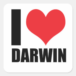 Adesivo Quadrado Eu amo Darwin