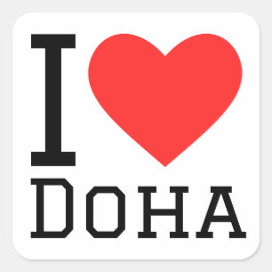 Adesivo Quadrado Eu amo Doha