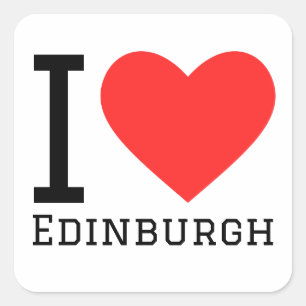 Adesivo Quadrado Eu amo Edimburgo