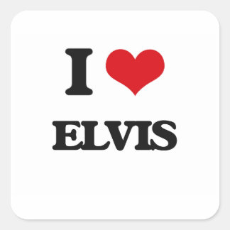 Adesivo Quadrado Eu Amo Elvis