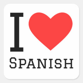 Adesivo Quadrado Eu amo espanhol