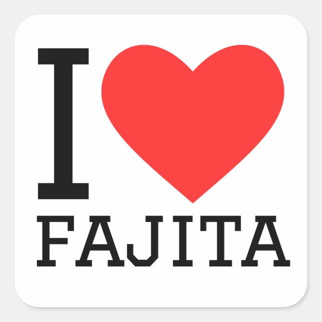 Adesivo Quadrado Eu amo fajita (Frente)