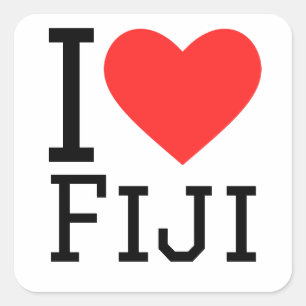 Adesivo Quadrado Eu amo fiji