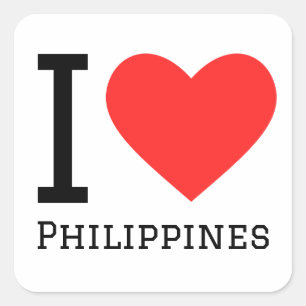 Adesivo Quadrado Eu amo Filipinas