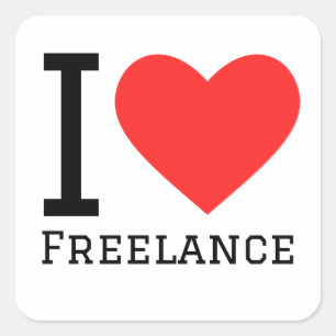 Adesivo Quadrado Eu amo freelance