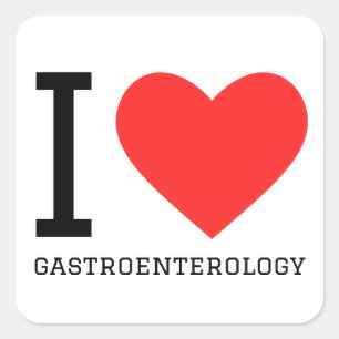 Adesivo Quadrado Eu amo gastroenterologia