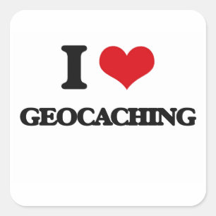 Adesivo Quadrado Eu amo Geocaching