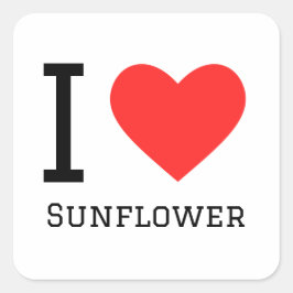 Adesivo Quadrado Eu amo girassol