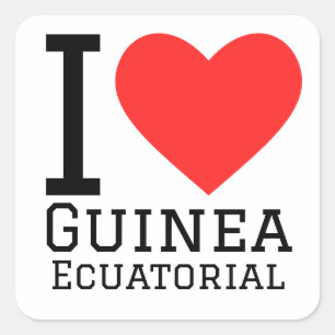 Adesivo Quadrado Eu amo Guiné Equatorial