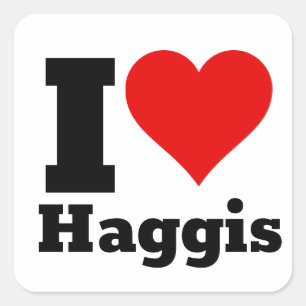 Adesivo Quadrado Eu Amo Haggis Square Sticker