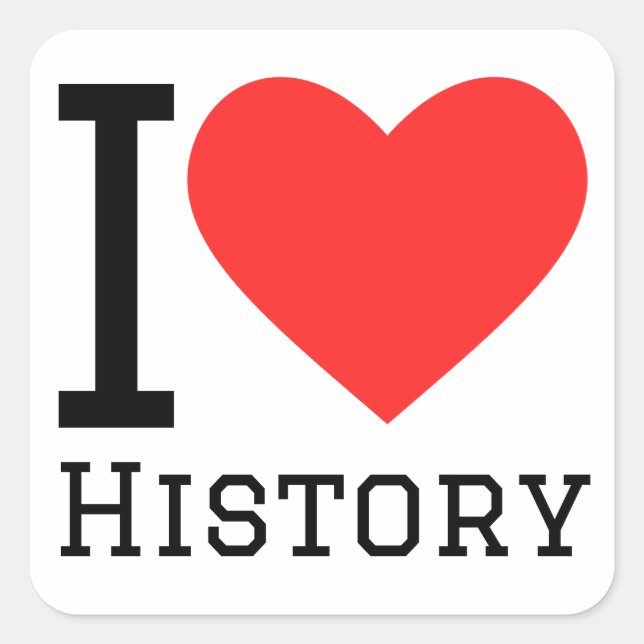 Adesivo Quadrado Eu amo história (Frente)