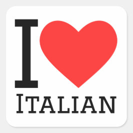 Adesivo Quadrado Eu amo italiano