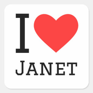 Adesivo Quadrado Eu amo Janet