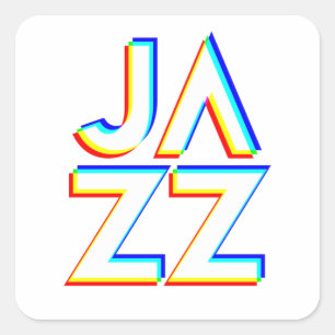 Adesivo Quadrado Eu Amo Jazz
