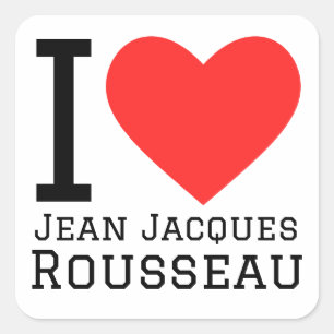 Adesivo Quadrado Eu amo jean Jacques Rousseau