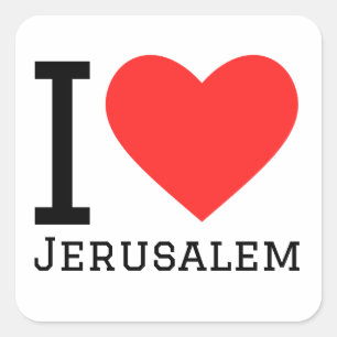 Adesivo Quadrado Eu amo Jerusalém