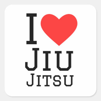 Adesivo Quadrado Eu amo Jiu Jitsu