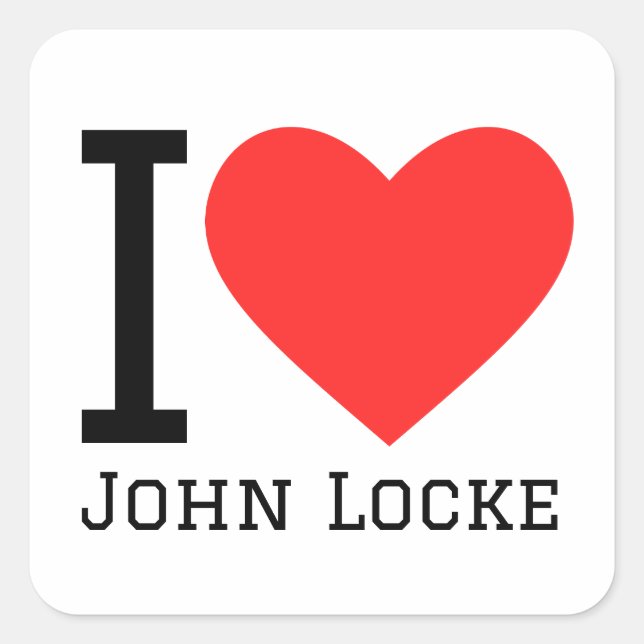 Adesivo Quadrado Eu amo John Locke (Frente)
