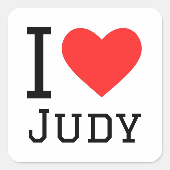 Adesivo Quadrado Eu amo Judy (Frente)
