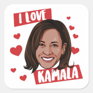 ADESIVO QUADRADO EU AMO KAMALA