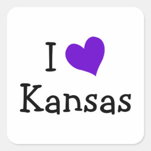 Adesivo Quadrado Eu amo Kansas