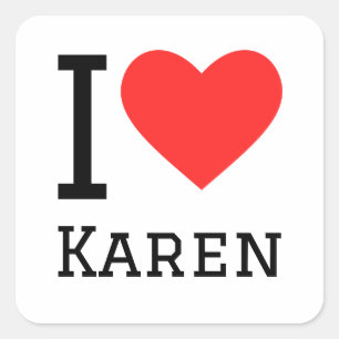 Adesivo Quadrado Eu amo Karen
