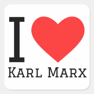 Adesivo Quadrado Eu amo Karl Marx