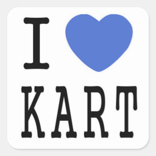 Adesivo Quadrado Eu amo KART