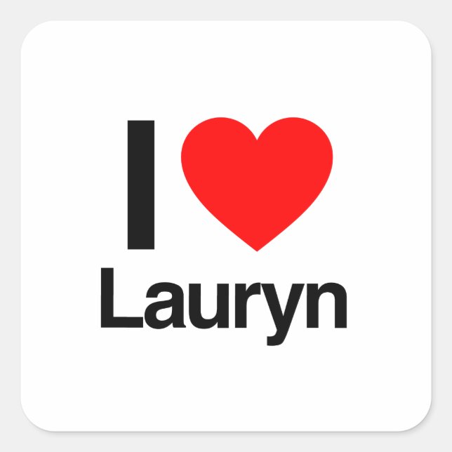 Adesivo Quadrado eu amo lauryn (Frente)