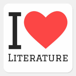 Adesivo Quadrado Eu amo literatura