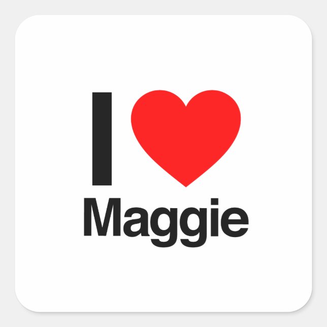 Adesivo Quadrado eu amo maggie (Frente)