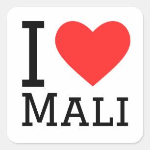 Adesivo Quadrado Eu amo Mali