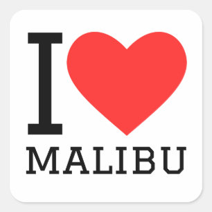 Adesivo Quadrado Eu amo malibu