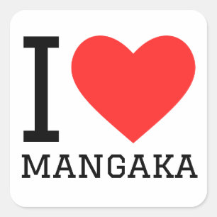 Adesivo Quadrado Eu amo mangaka
