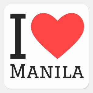Adesivo Quadrado Eu amo Manila