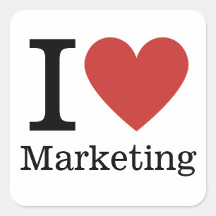 Adesivo Quadrado Eu ❤️ Amo Marketing - Mato Marketing.