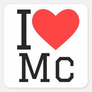 Adesivo Quadrado Eu amo Mc