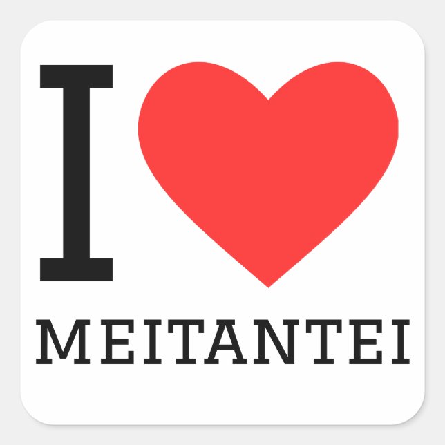 Adesivo Quadrado Eu amo meitantei (Frente)