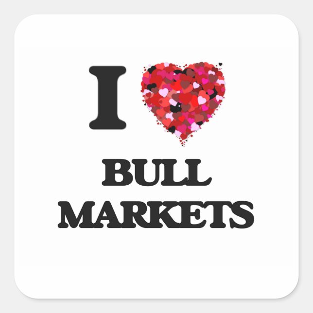 Adesivo Quadrado Eu Amo Mercados Bull (Frente)